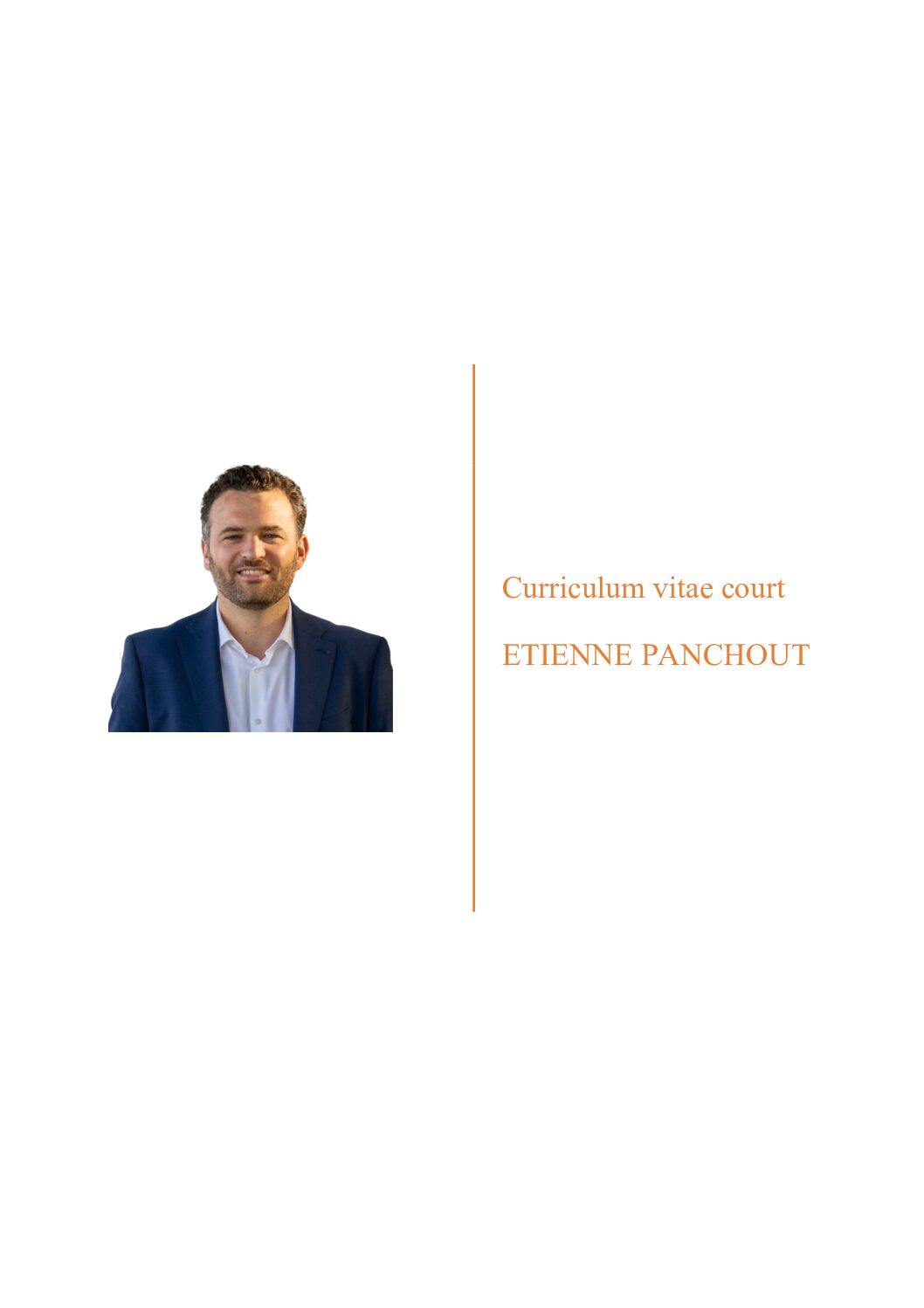 Etienne Panchout Curriculum vitae 2025